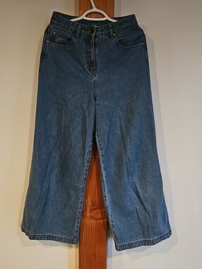 High-Rise Wide-Leg Jeans in Dark Blue